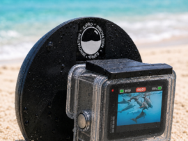 GoPro Hero 4k GoPro display fitted inside the unchanged beach case